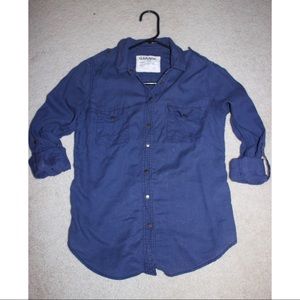 Garage size small denim button down shirt